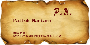 Pallek Mariann névjegykártya